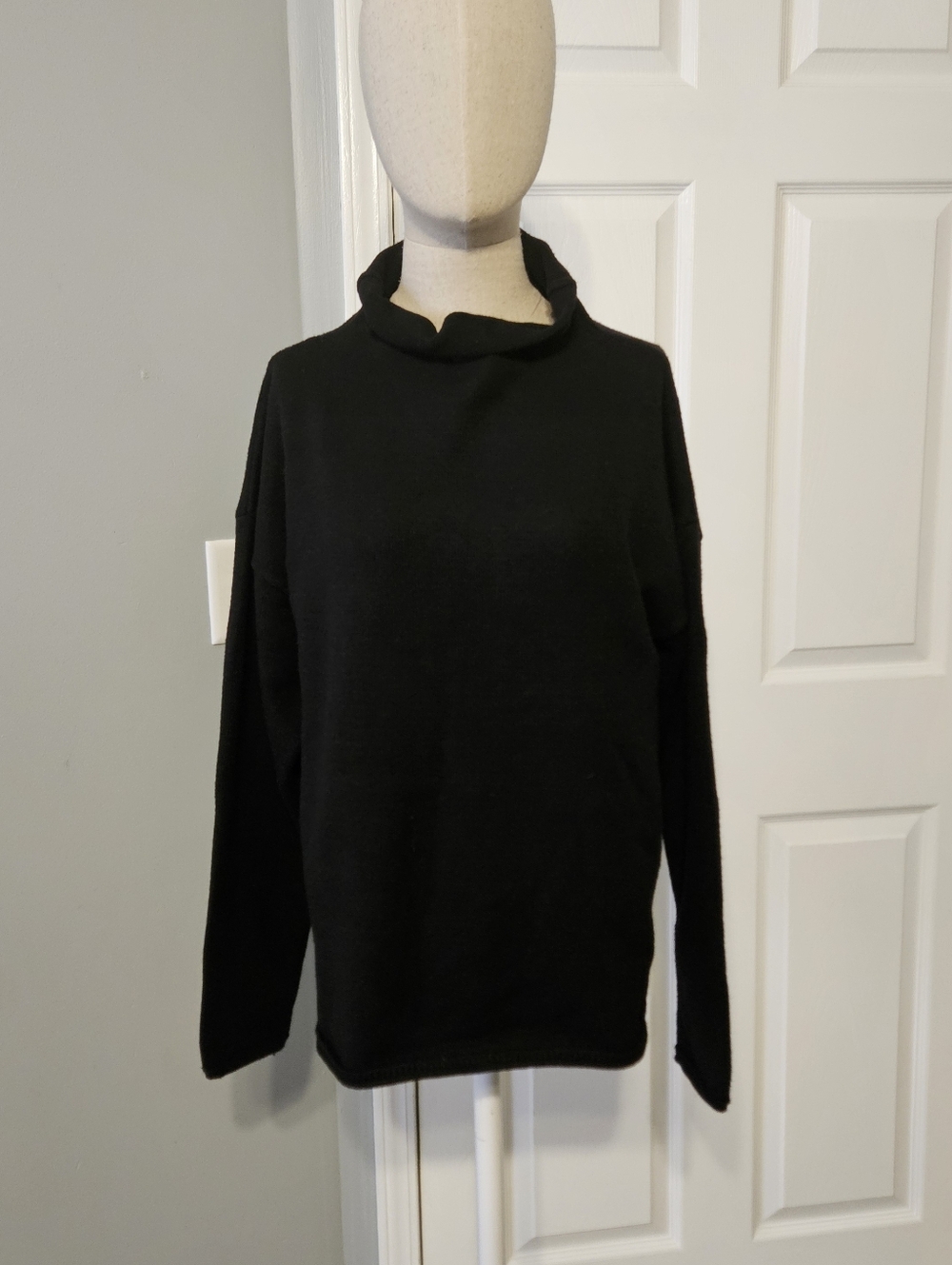 Women's Black Cowl Neck Sweater - Classic Cozy Layer